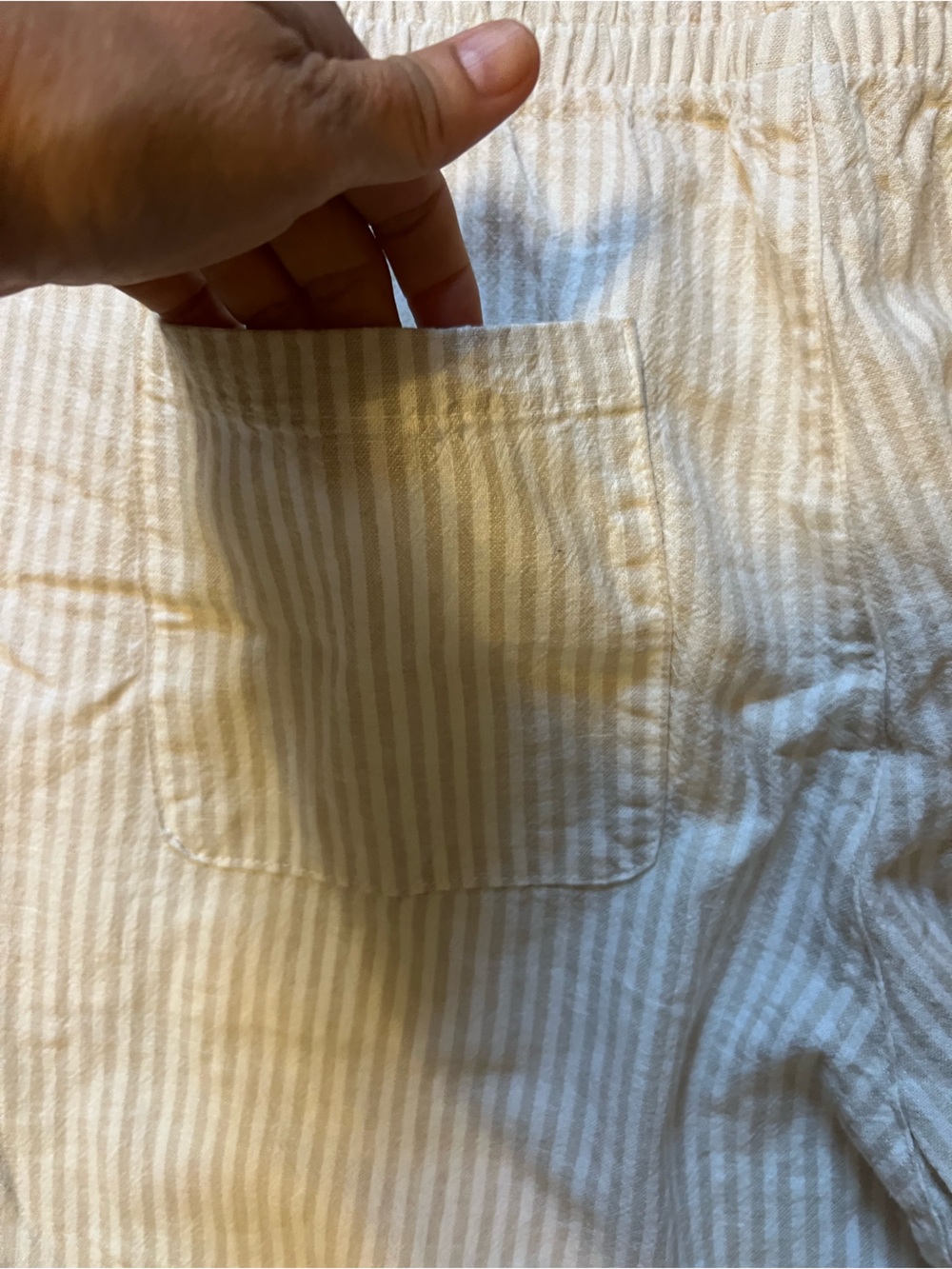 Old Navy Women's Cropped Pinstripe Ankle Pants linen/cotton size L (L131) - Picture 10 of 10